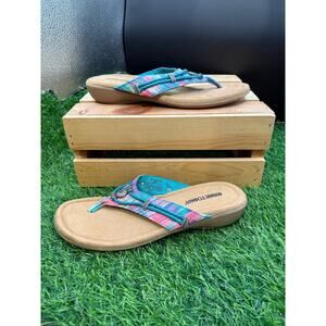 Minnetonka- Teal/Tan- Sandals- Size 9